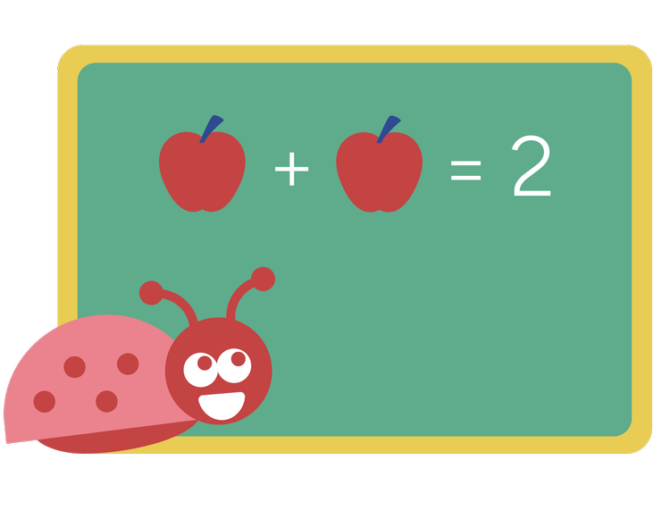 Ladybug with apple math chalkboard
