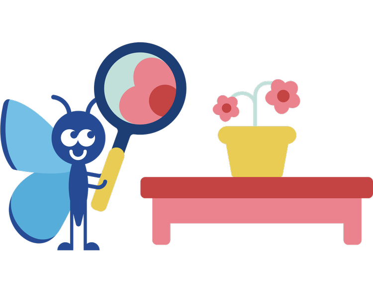 Butterfly examining a flower